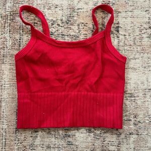 Nikibiki Red Ribbed Crop Top